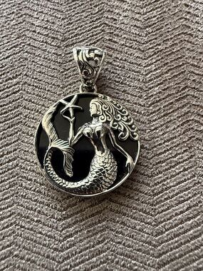 Sterling Silver & Black Onyx Mermaid Pendant - NEW!